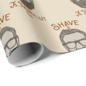 Papier Cadeau Salon de coiffure rétro graphique de barbier (Coin rond)