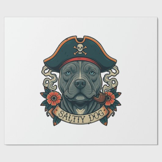 Papier Cadeau Salty Dog Pitbull (Plat)