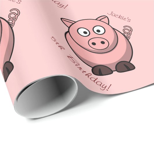 Papier Cadeau Salutation d'anniversaire de la bande dessinée | (Coin rond)