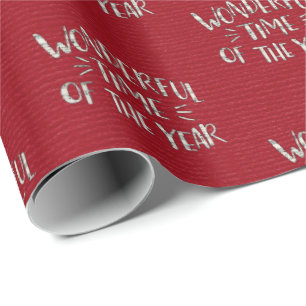 Papier Cadeau Salutation de Noël en rouge