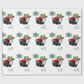 Papier Cadeau Salutation Saison Snowman Truck Wrapping Papier (Plat)