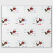Papier Cadeau Salutations avec Père Noël Wrapper Paper (Plat)