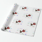 Papier Cadeau Salutations avec Père Noël Wrapper Paper (Déroulé)