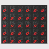 Papier Cadeau Salutations de Dubai UAE Red Lipstick Kiss (Plat)