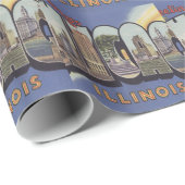 Papier Cadeau Salutations de grand thème de cru de lettre de (Coin rond)