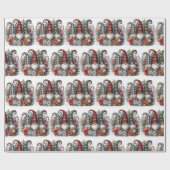 Papier Cadeau Salutations de la saison Gnome (Plat)