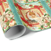 Papier Cadeau Salutations de Noël (Coin rond)