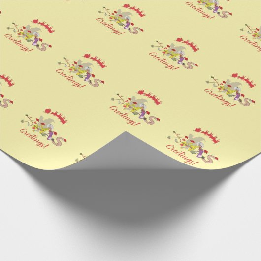 Papier Cadeau Salutations de Noël (Coin)