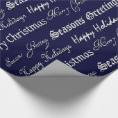 Papier Cadeau Salutations de Noël (Argent) (Coin)