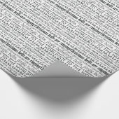 Papier Cadeau Salutations de Noël des textes de chant de Noël (Coin)