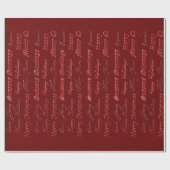Papier Cadeau Salutations de Noël (Rouge) (Plat)
