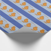 Papier Cadeau Salutations de Pâques Chicks Bleu (Coin)