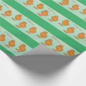 Papier Cadeau Salutations de Pâques Chicks Vert (Coin)