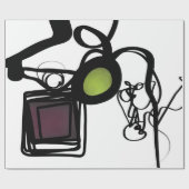 Papier Cadeau Salutations de Philydion : Abstrait noir & blanc (Plat)