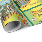 Papier Cadeau Salutations de voyage vintage californien (Coin rond)