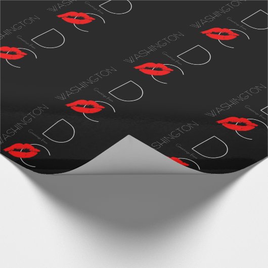 Papier Cadeau Salutations de Washington D.C. Red Lipstick Kiss (Coin)