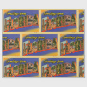 Papier Cadeau Salutations vintages de Floride (Plat)