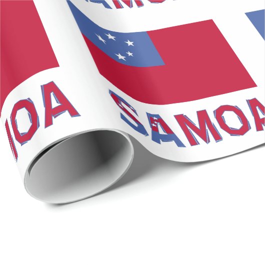 Papier Cadeau Samoa et Drapeau samoan (Coin rond)