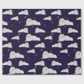 Papier Cadeau Samoyé dans l'emballage cadeau de cosmos mauve (Plat)