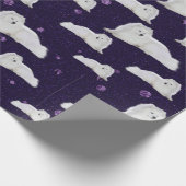 Papier Cadeau Samoyé dans l'emballage cadeau de cosmos mauve (Coin)