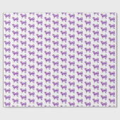 Papier Cadeau Samoyé mignon chien Silhouette violet PY&B blanc (Plat)