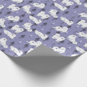 Papier Cadeau Samoyed Chien De Animaux Avec Neige Sur Pine Trees (Coin)