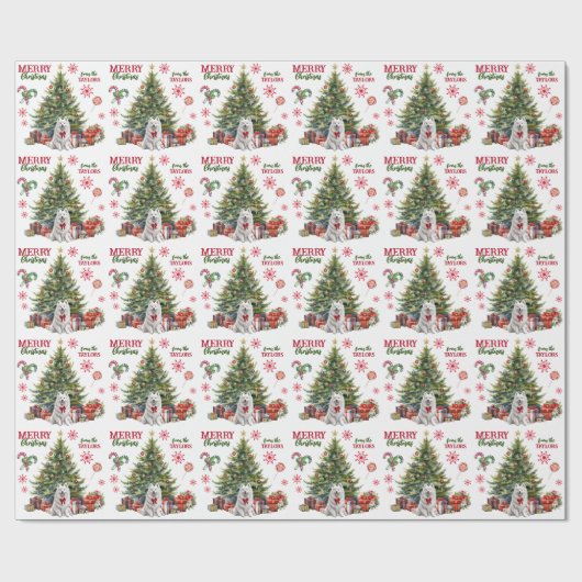Papier Cadeau Samoyed Dog Holiday Tree (Plat)
