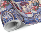 Papier Cadeau Samoyed Dog Valentine's Day  (Coin rond)