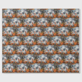 Papier Cadeau Samoyed Halloween Épouvantable (Plat)