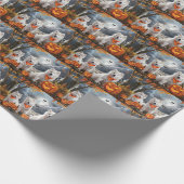 Papier Cadeau Samoyed Halloween Épouvantable (Coin)