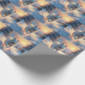 Papier Cadeau Samoyed Snowy Mountain Adventure Christmas (Coin)