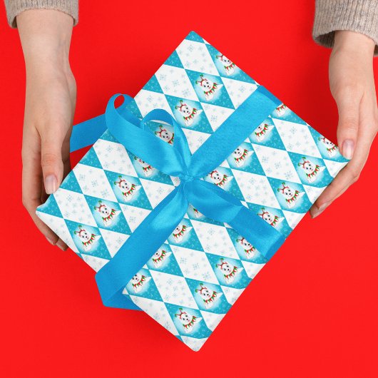 Papier Cadeau Samoyed Winter Holiday Diamond Motif