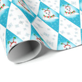 Papier Cadeau Samoyed Winter Holiday Diamond Motif (Coin rond)