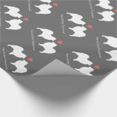 Papier Cadeau Samoyeds épousant avec le texte fait sur commande (Coin)