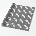 Papier Cadeau Samoyeds épousant avec le texte fait sur commande<br><div class="desc">La conception de l'amoureux des chiens original. Personnaliser avec votre propre texte. Grand pour des cadeaux de mariage !</div>