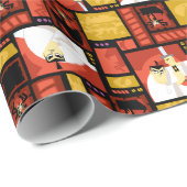 Papier Cadeau Samurai Jack & Aku - Motif du panneau d'art de car (Coin rond)