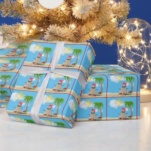 Papier Cadeau Sandman Tropical Avec Cadeaux De Noël (Vacances)