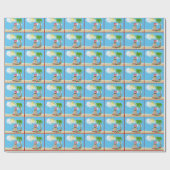 Papier Cadeau Sandman Tropical Avec Cadeaux De Noël (Plat)