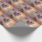 Papier Cadeau Sandy Australian Shepherd Dog on Beach Sunset (Coin)