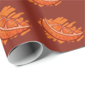 Papier Cadeau Sang Motif de fruits orange (Coin rond)
