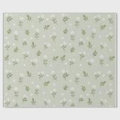 Papier Cadeau Sans Couture Fleur Blanche Mignon (Plat)