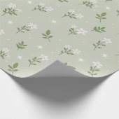 Papier Cadeau Sans Couture Fleur Blanche Mignon (Coin)