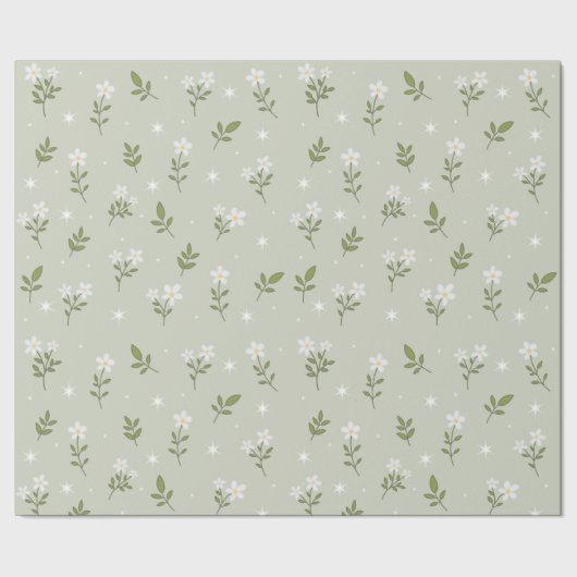 Papier Cadeau Sans Couture Fleur Blanche Mignon (Couture)