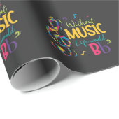 Papier Cadeau Sans Musique, La Vie Serait Des Notes Musicales À  (Coin rond)