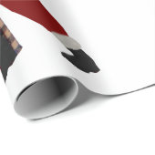 Papier Cadeau Santa Adjusting a Halo Wrapping Paper (Coin rond)