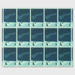 Papier Cadeau Santa and his Reindeers