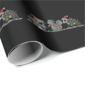 Papier Cadeau Santa Animals Xmas Silly Racoon Opossum Squirrel (Coin rond)