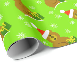 Papier Cadeau Santa Bear Kids Noël