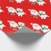 Papier Cadeau Santa Claus and Polar Bear Cartoon (Coin)