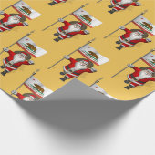 Papier Cadeau Santa Claus Avec Drapeau De Californie (Coin)